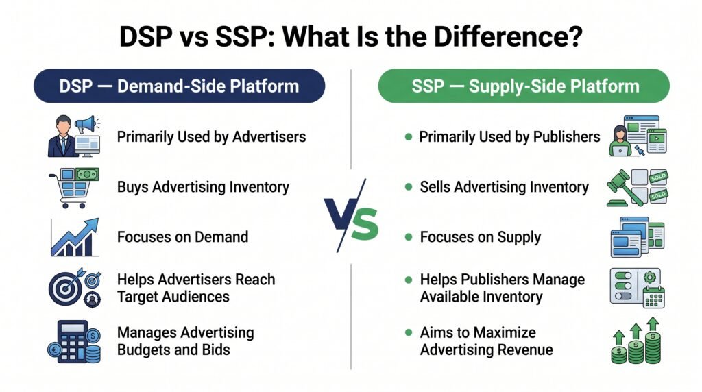 DSP vs SSP comparison in programmatic advertising